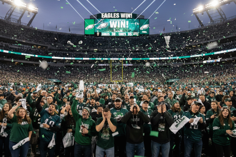 score of the eagles game