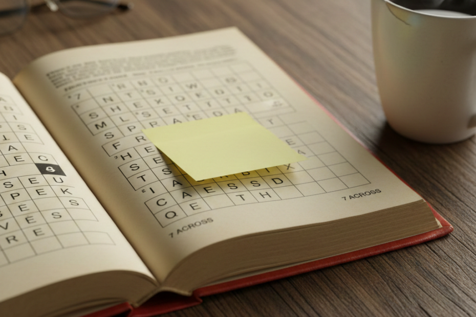 yellow square atop 7 across