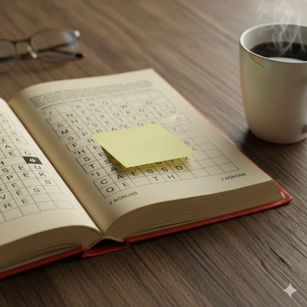 yellow square atop 7 across